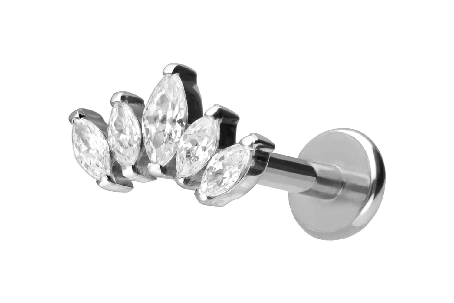 Titan Labret Piercing mit Push Fit LOTUSBLÜTE